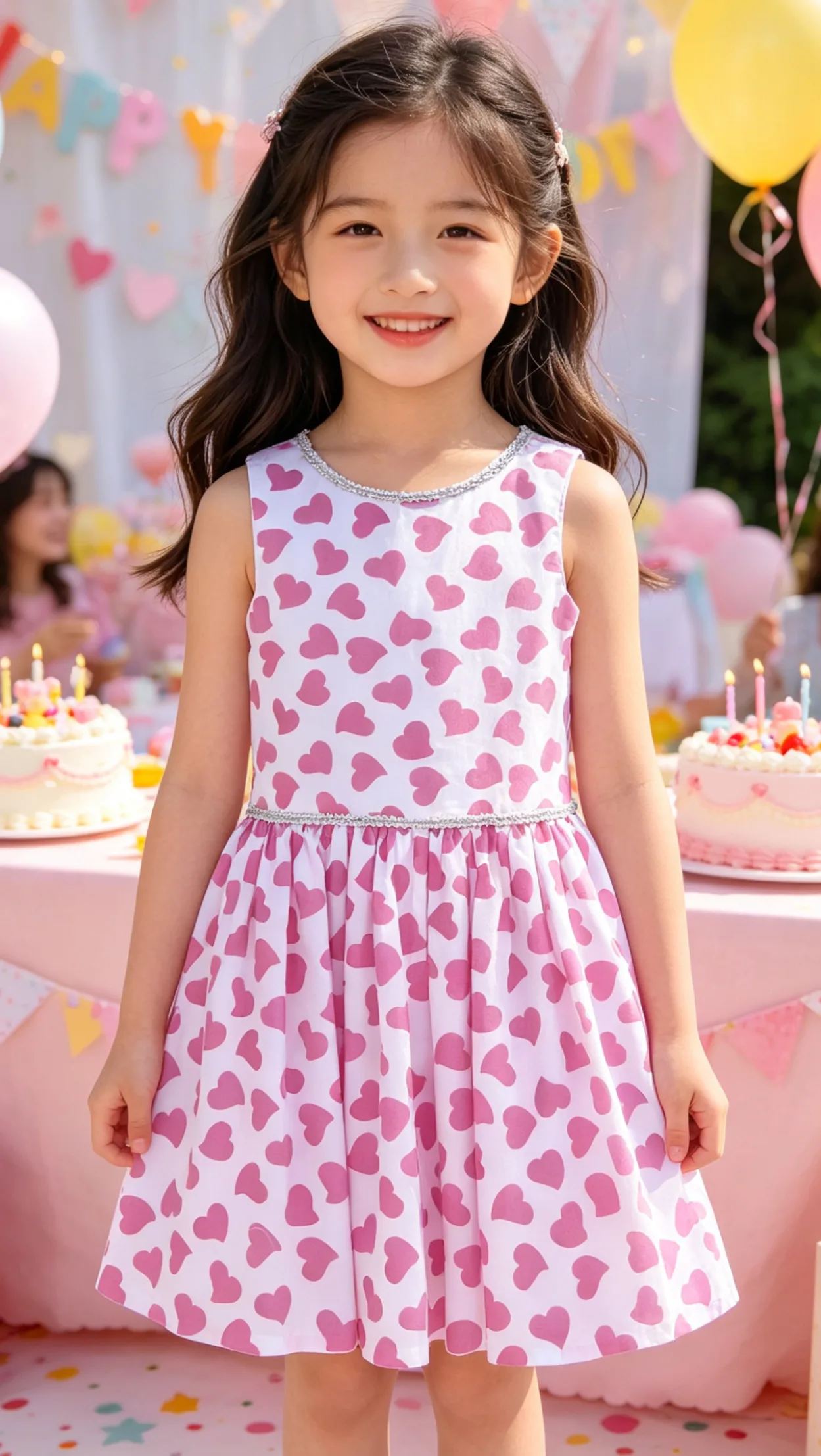 Violet pink hearts dress