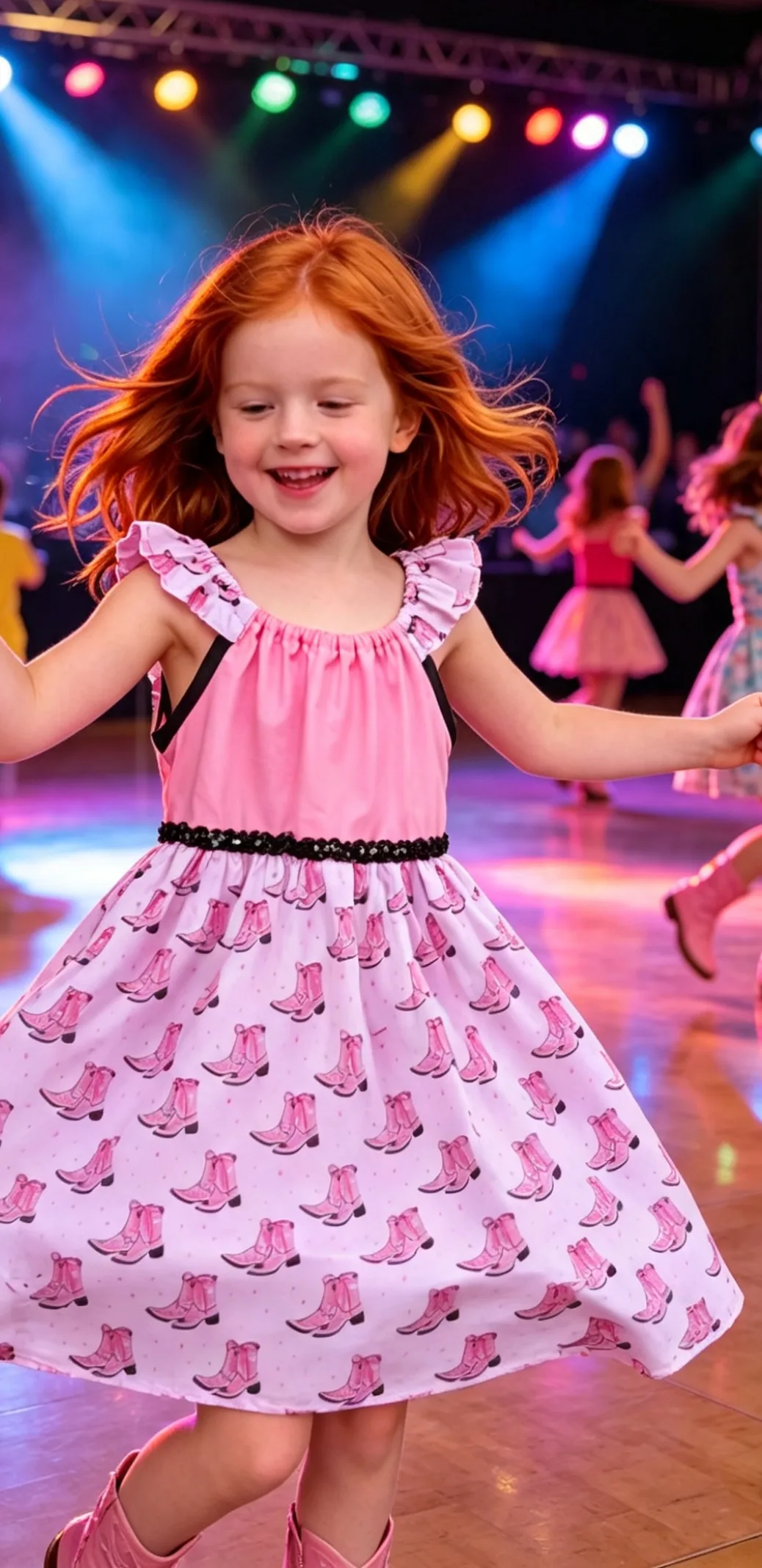 Cora pink dancing boots dress