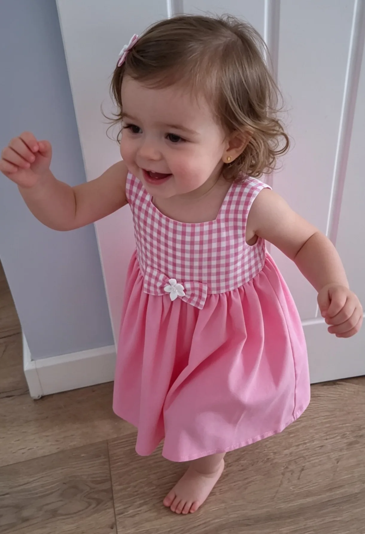 Madison pink gingham dress 