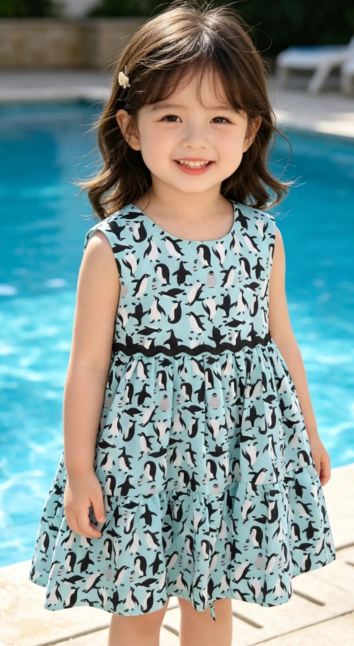 Natalie blue penguin dress