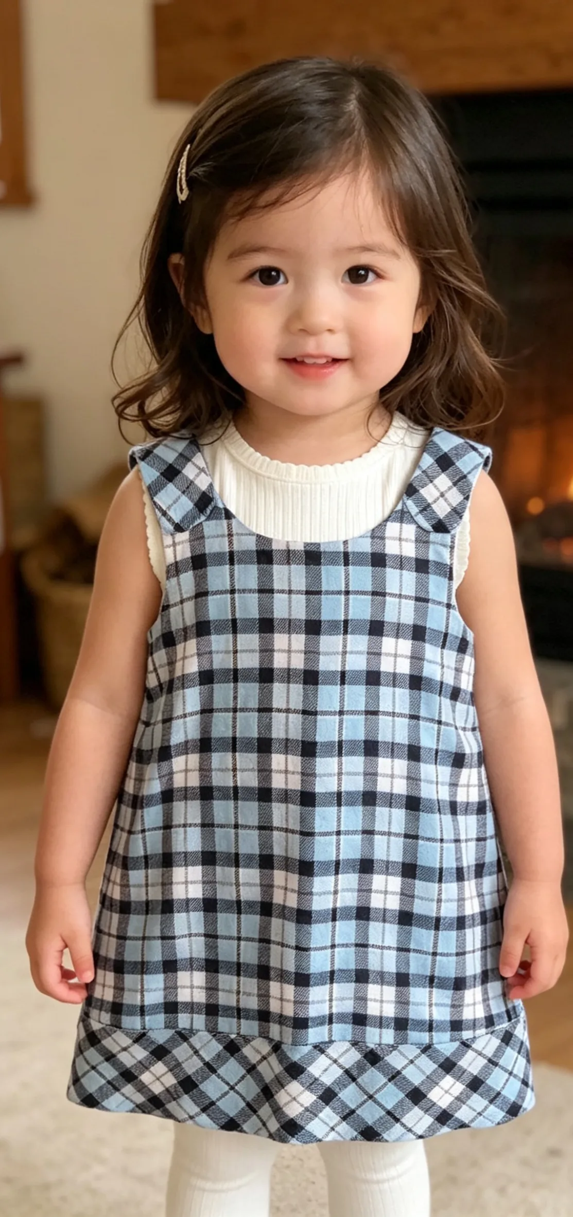 Martha blue check dress 