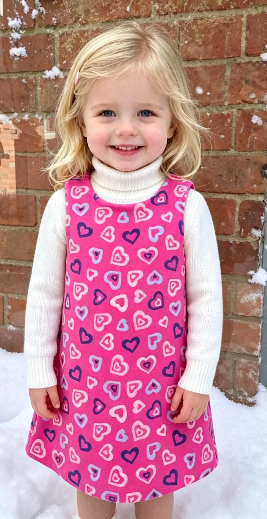 Martha pink hearts fleece dress